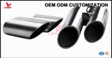 High Performance Exhaust Muffler Tip, Exhaust Tail Pipe, Exhaust Tip, Exhaust for Porsche 2017 Panmera 971 S Round Double Layer Titanium Black, Mirror Polished