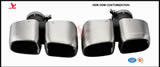 Performance Exhaust Tips, Exhaust Muffler, Exhaust Tail Pipe, Exhaust for Porsche 2014-16 Macan Turbo Square Mirror Polished and Titanium Black, Wire Polishing